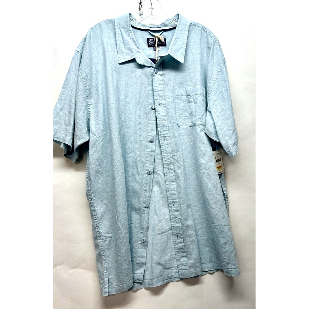 O'Neill Jack O'Neill Collection Men's 2XL Blue Linen Blend Button Up Shirt (D6)